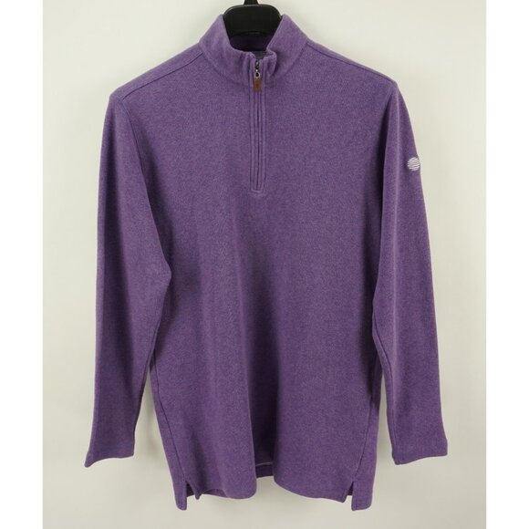 Turtleson Men's Medium Purple Cotton Blend Performance 1/4 Zip Pullover Sweater - Picture 1 of 8